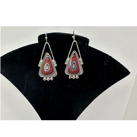 Statement‎ Dangle Earrings Colorful Triangle Design Fashion Jewelry - Picture 4 of 8